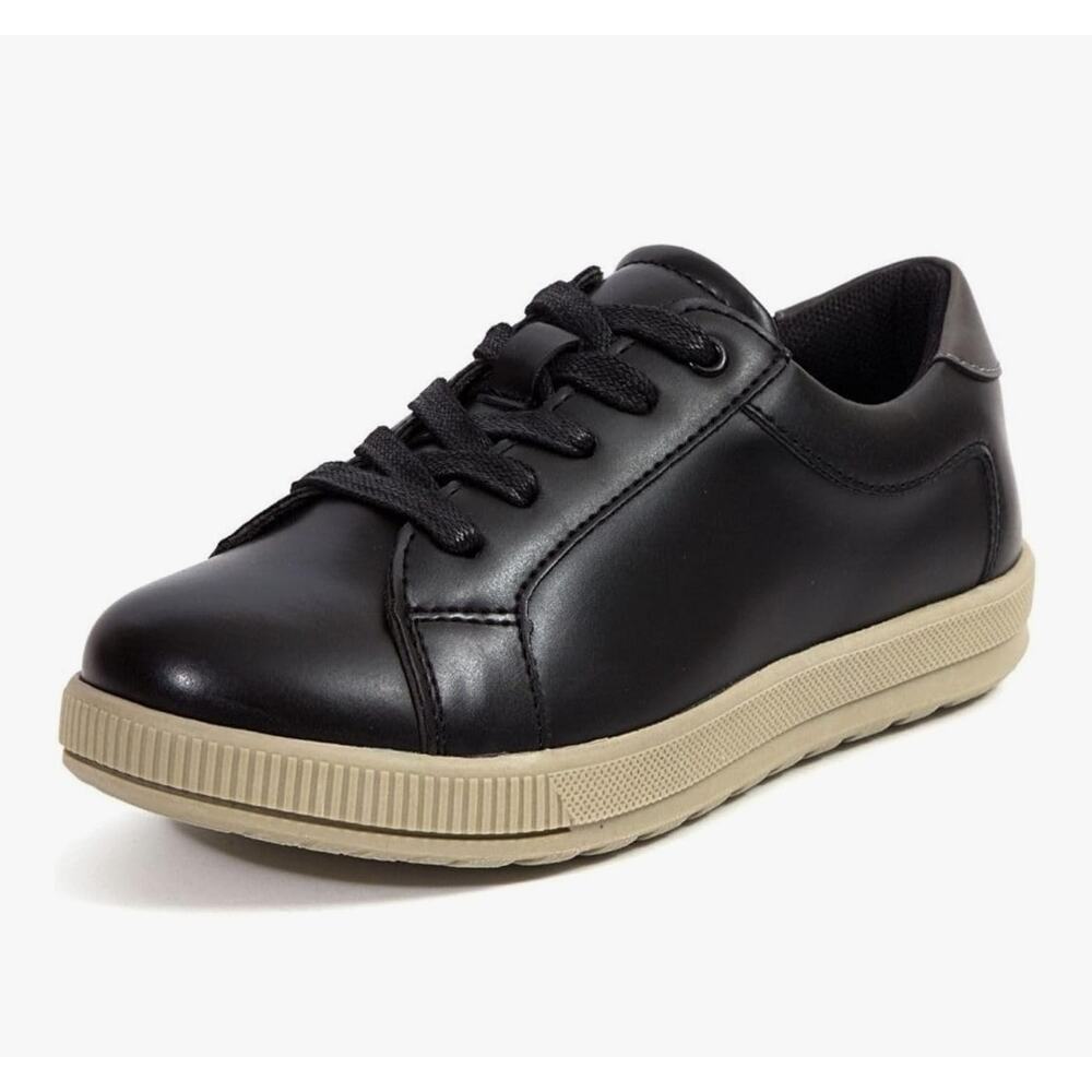 Deer Stags Joshua Memory Foam Sneakers, Faux Leather, Black/ Grey, Size 7 Y - Picture 1 of 2